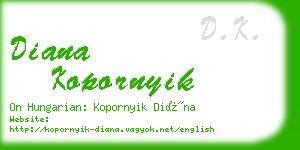 diana kopornyik business card